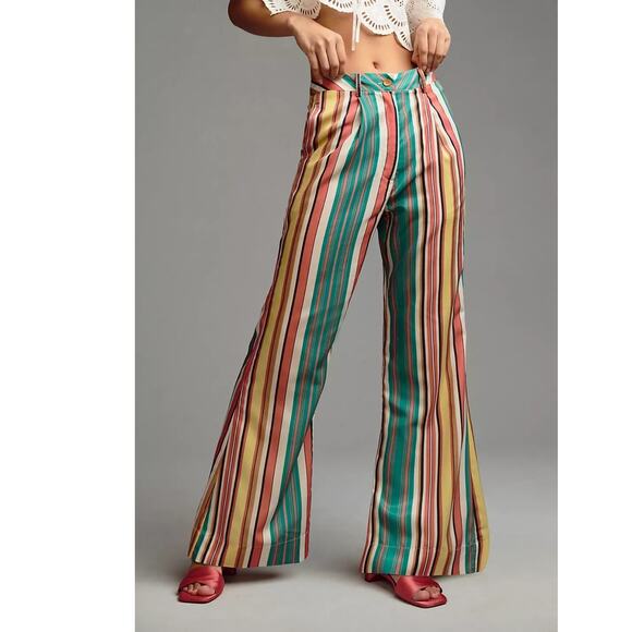 New Anthropologie Tiny Camelia Stripe Pants $160 SIZE 8 Multicolor - Picture 4 of 6